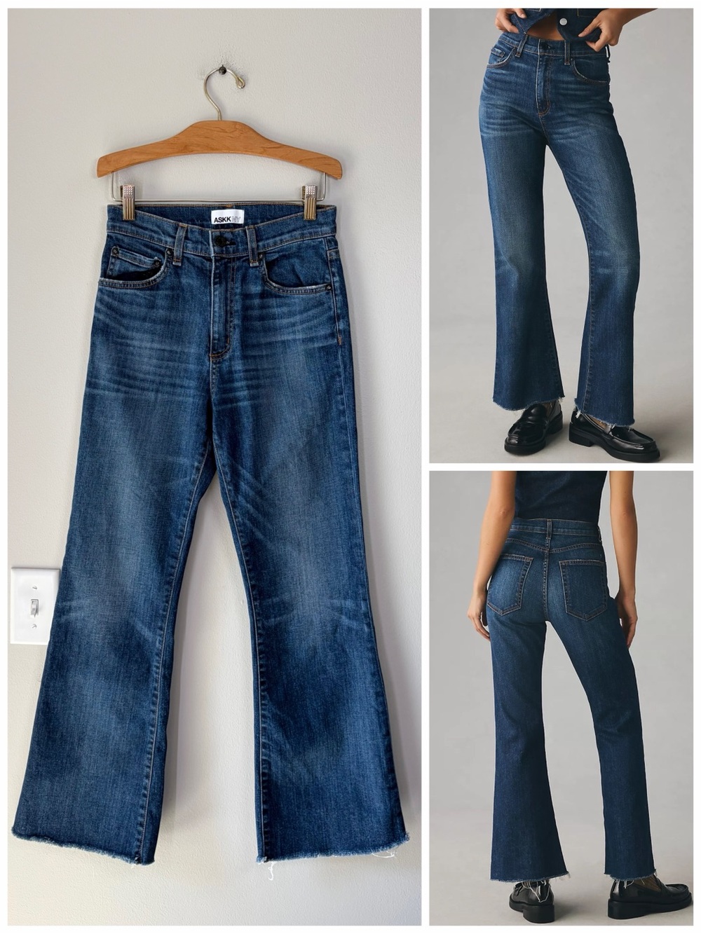 ASKK NY The Geek High-Rise Kick Flare Jeans in Auburn